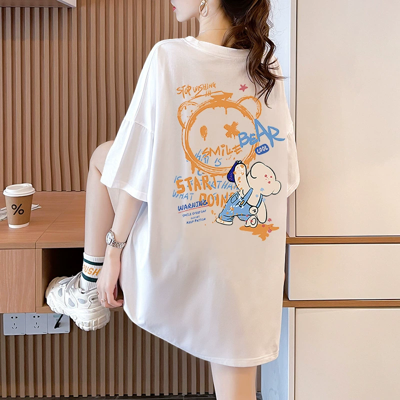 Short Sleeve T-Shirt kids, cotton, Korean oversized summer style, plus sizes S–3XL