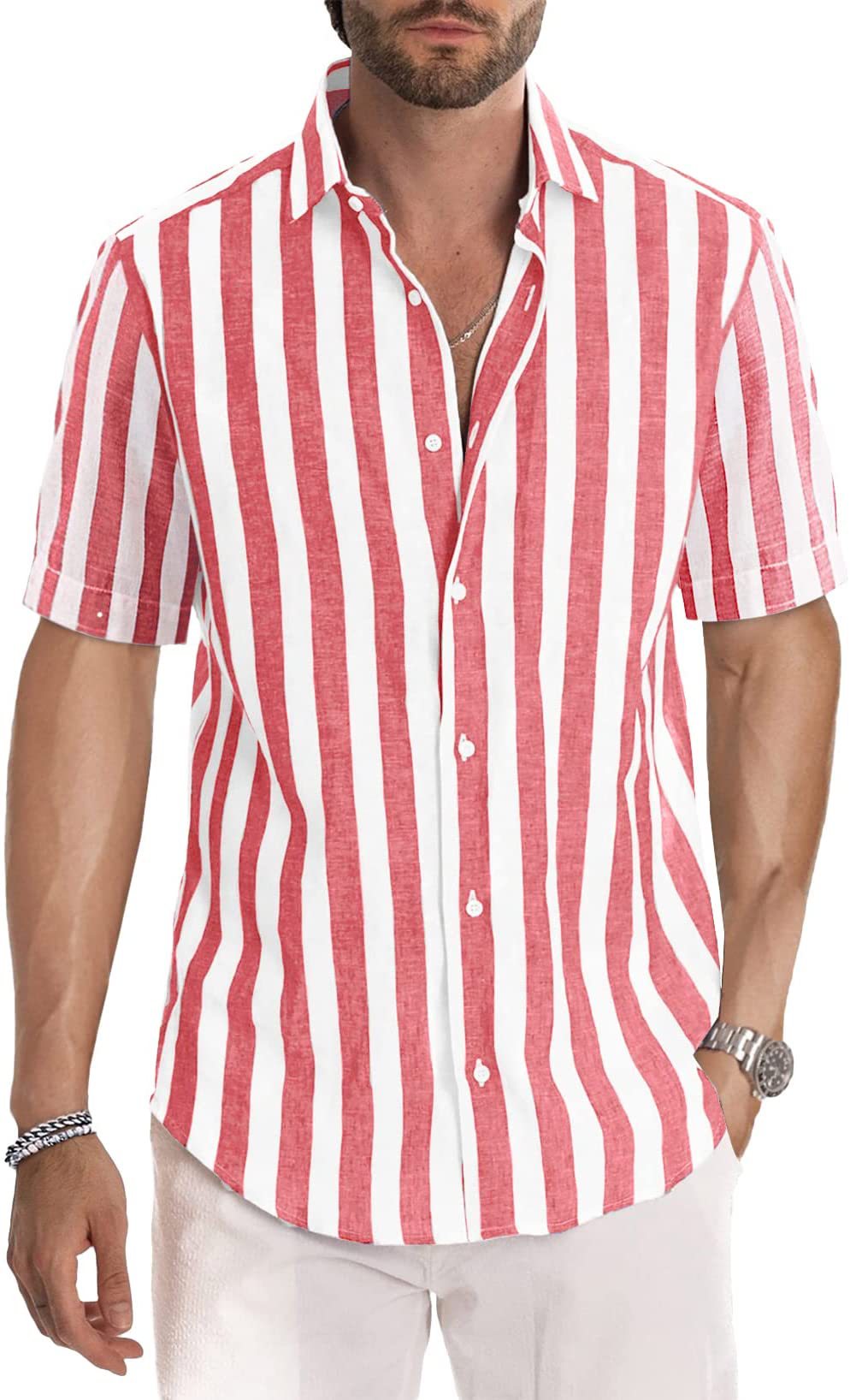 Men's Stripe Blouse Men's Clothing display picture 18