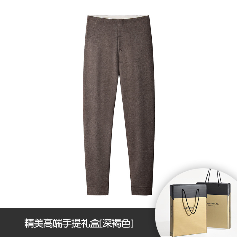 [Enorme y cálido] Nuevos pantalones calientes de otoño e invierno de lana de seda transfronteriza para hombres más leggings de terciopelo engrosados a prueba de frío