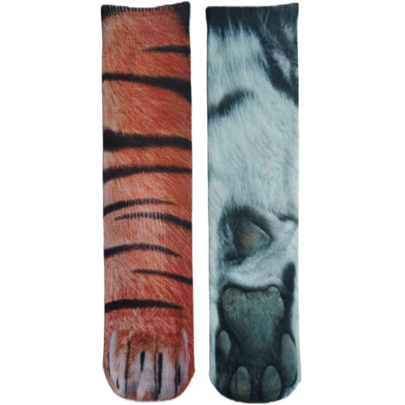 Tiktok popular 3D animal calcetines Impresión digital simulación calcetines gato y perro diversión divertida personalidad niños adultos al por mayor