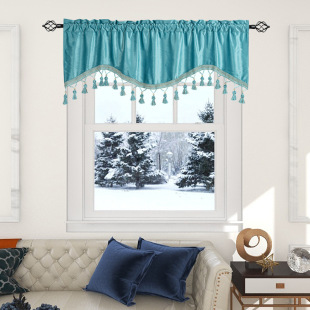 Factory Direct Sales Velvet Lace Curtains, Wavy Curtains, Finished Small Short Curtains, Rod Curtains, Foreign Trade Cross-Border
