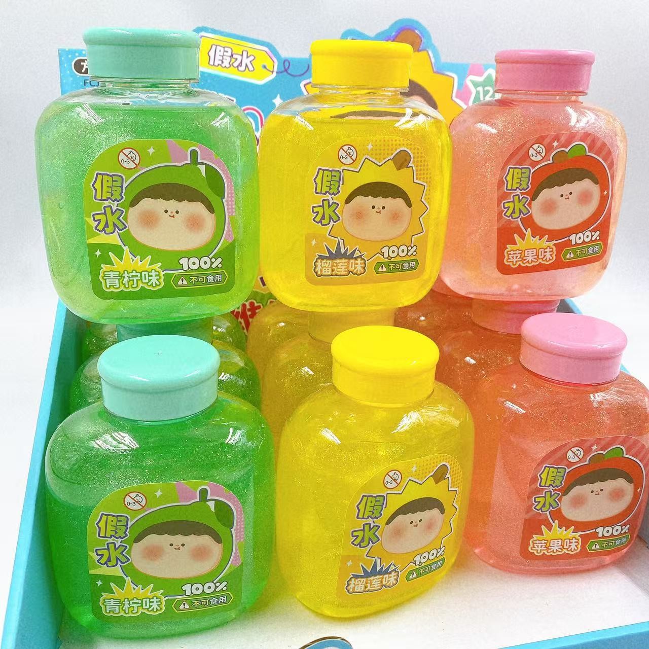 Pegamento espumoso agua falsa perla barro fluido colorido juguetes para niños descompresión no pegajoso barro de color de manos dibujos animados de alto valor al por mayor