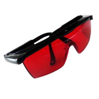 激光防护眼镜骑行防尘防沙劳保護目镜眼镜透明透黑架红片批发
