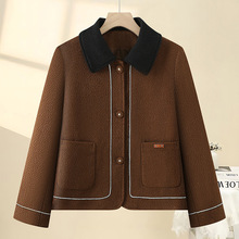 气质轻奢妈妈装短款外套中老年高级感小香风阔太太翻领上衣春秋款