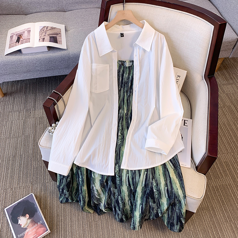  春  XL-4XL 大きいサイズ シャツ ワンピース