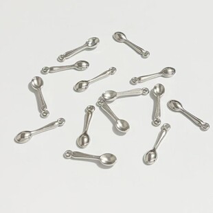 Electroplated Plastic Small Spoon Jewelry Accessories DIY Handmade Necklace Bracelet Clothing Pendant Small Pendant Ready for Sale
