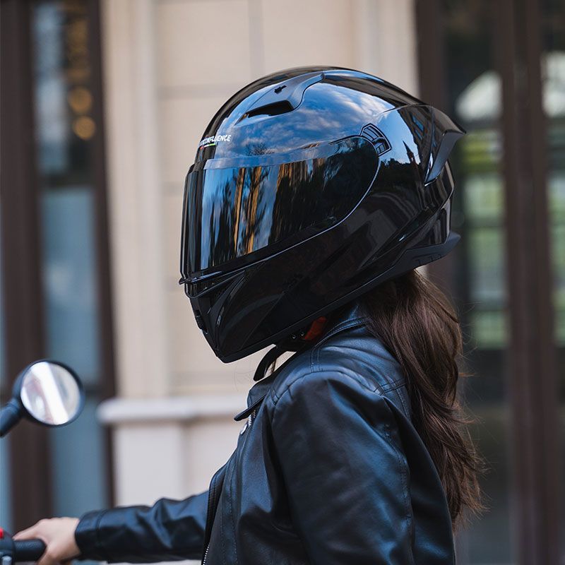 Motorcycle Full-Face Helmet for Men, 3C Certified, Racing Style, All-Season Universal, Personalized Motorcycle Riding Full-Cover Warm Helmet for Women