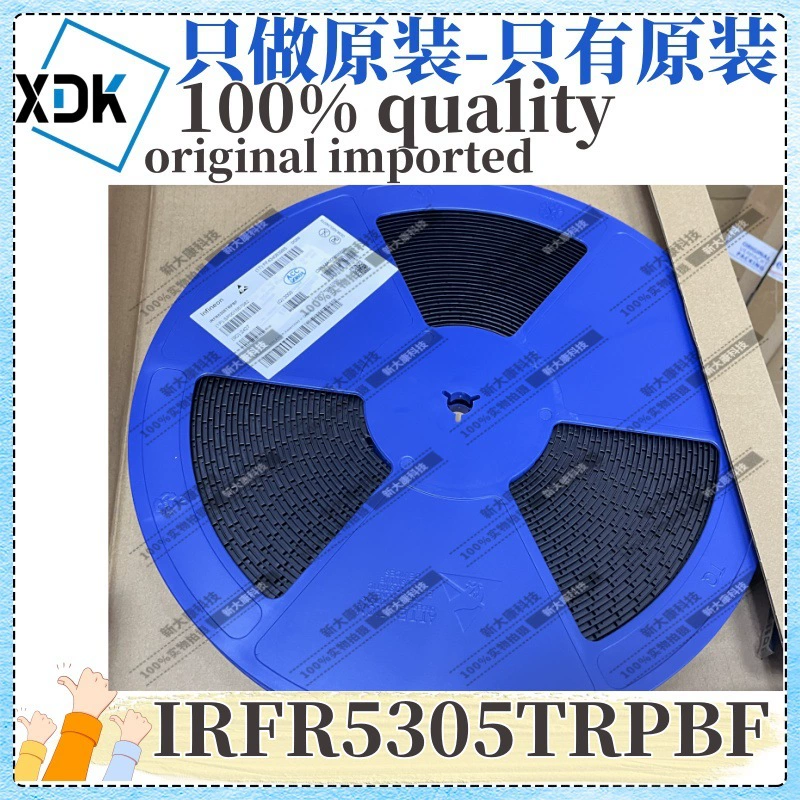 Оригинал IRFR5305TRPBF, маркировка Silk Print FR5305, TO-252, P-канальный MOSFET, 55V 31A