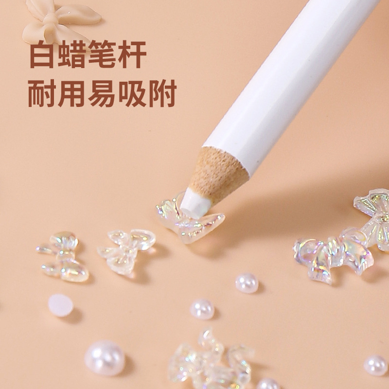 Diamond Pen 8.5cm Pencil for DIY Nail Art Diamond Painting Nail Sticker Tool Self-Adhesive Diamond Pen White Core