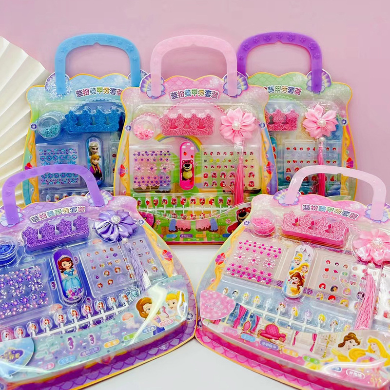 Children's Dress up Nail Stickers Set Girls Cute Cartoon Ornaments Stickers Handbook Stickers