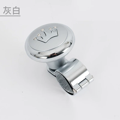 Car Steering Wheel Power Ball, Steering Handle with Steel Ball Bearings, Labor-Saving Steering Wheel Assist Device (Steering wheel booster) - crown-booster-silver