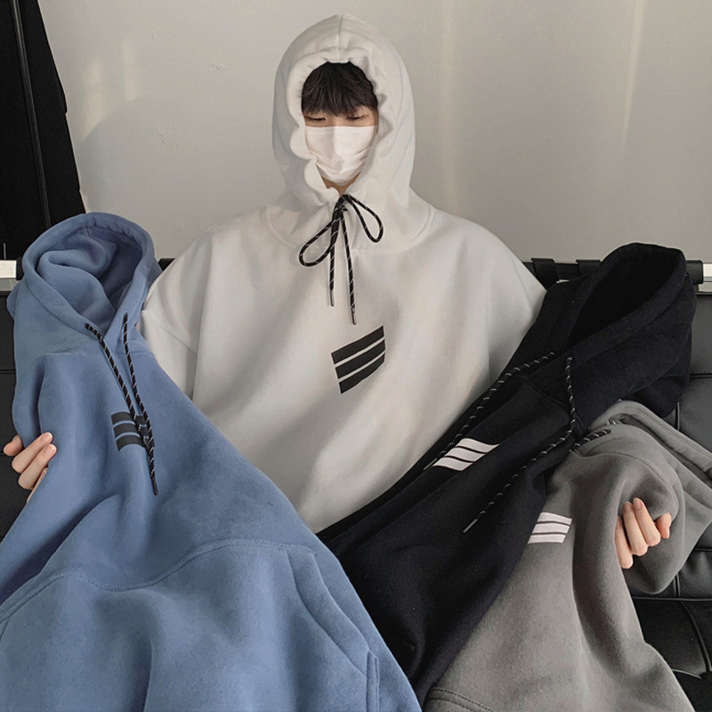 Suéter con capucha para hombre primavera 2021 nuevo estilo de moda de Hong Kong abrigo engrosado suelto todo a juego estudiante pareja top