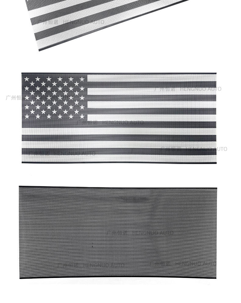 Suitable for 18-25 Jeep Wrangler Jl Jt Black and White American Flag Modified Grille Insect Net