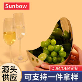 不锈钢沙拉碗水果碗盆高颜值水果碗网红ins风餐具家用客厅水果盘