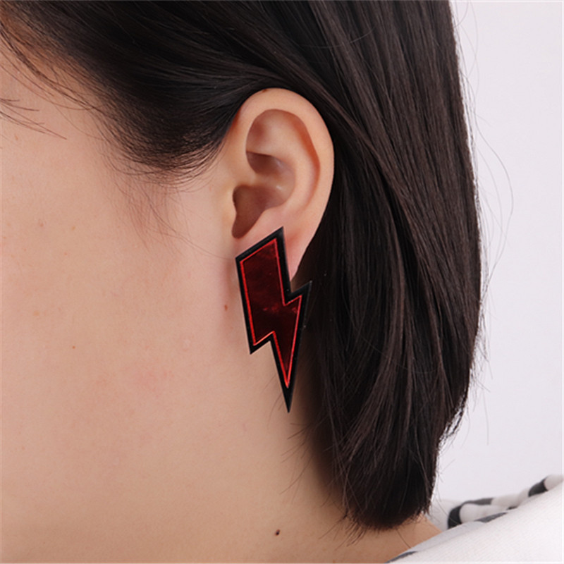 1 Pair Ig Style Lightning Arylic Ear Studs display picture 2