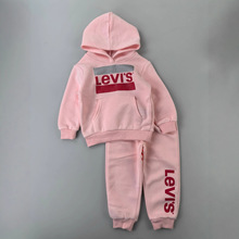 外贸出口儿童卡通欧美中小童黛西薄绒卫衣套2025男女童连帽两件套