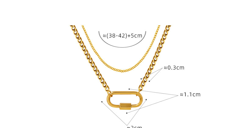 13g Weight Necklace Classification Retro Geometric Titanium Steel Plating Necklace
