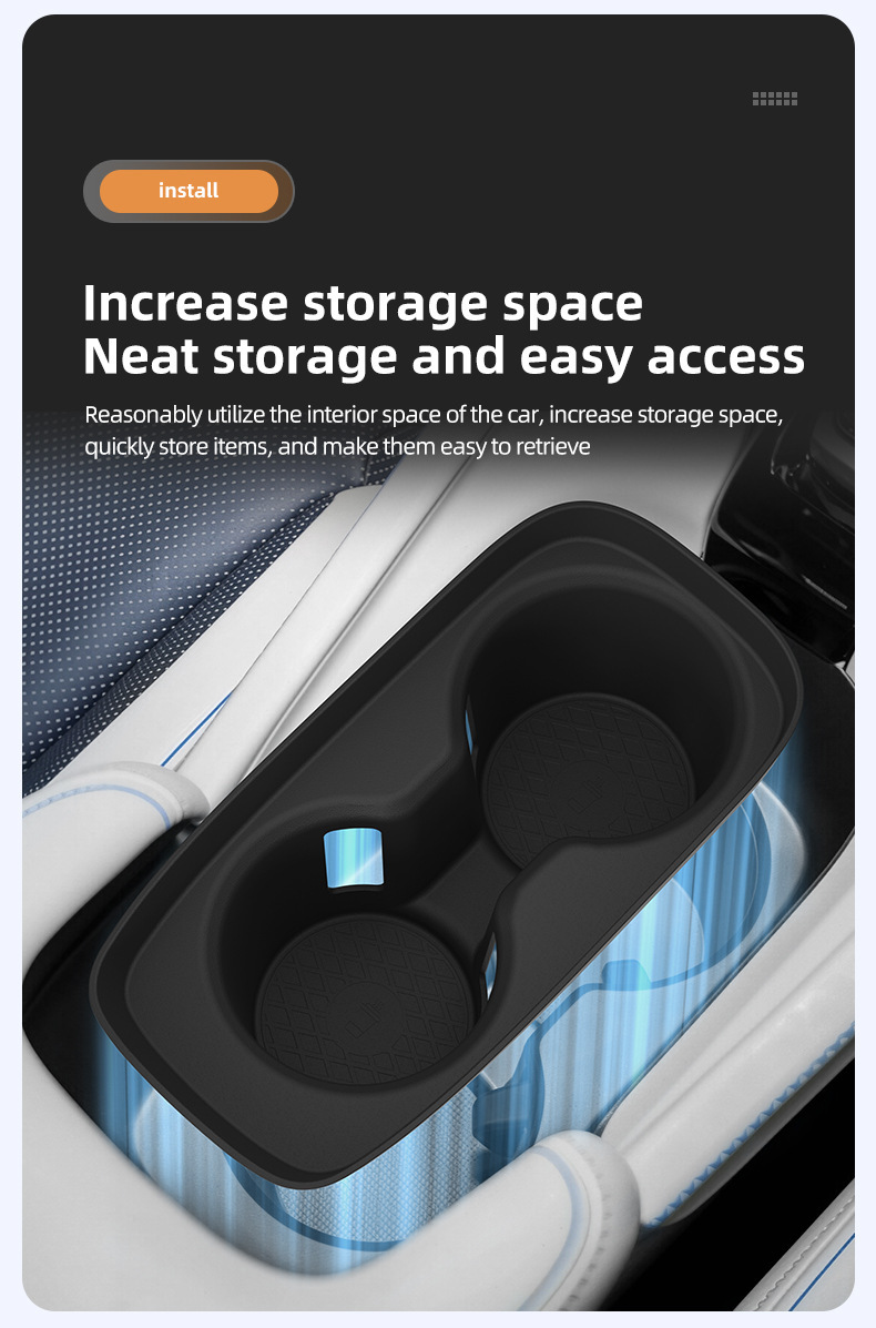 Suitable for 25 models of Prelude road vehicles, central control water cup holder protective anti-slip mat, car interior accessories, modification parts