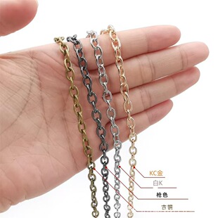 0.6 Cross Chain Thin Chain Round O-Shaped Chain DIY Jewelry Hanging Chain Garment Luggage Decoration O-Shaped Iron Chain