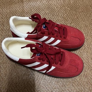 Genuine Leather Retro Red German Training Shoes Women's Spring Height Increasing All-match Flat Casual Sneakers Sports Thick-soled Forrest Gump Shoes for Women