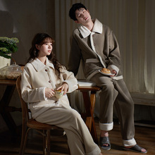 情侣睡衣女冬季珊瑚绒加厚保暖毛绒休闲男士可外穿家居服