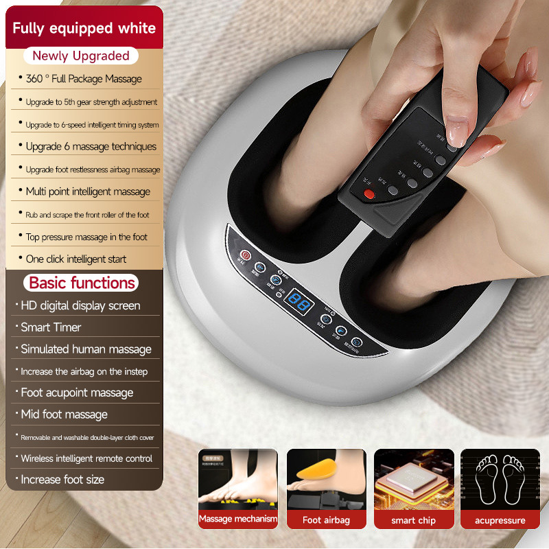 Dispositivo de belleza para piernas con amasamiento inteligente totalmente automático, máquina de terapia de pies con airbag completamente envolvente, masajeador de pies, masajeador de plantas y piernas