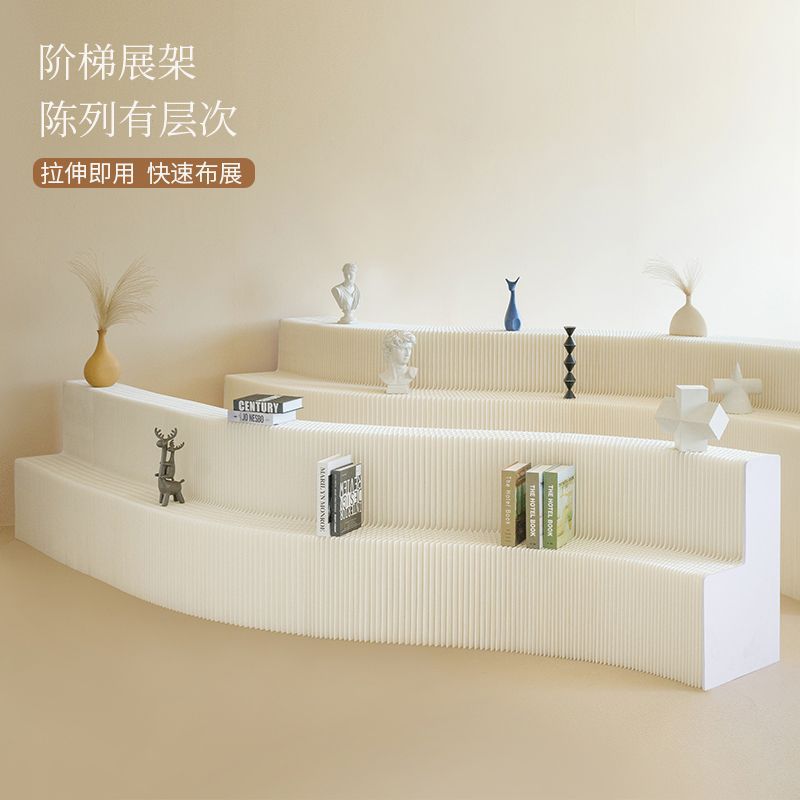 多功能长条中岛商品展示台商场橱窗落地陈列展示架纸质折叠展示柜