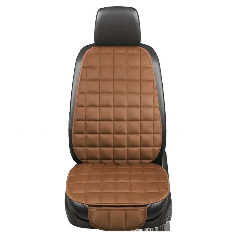 Seat cushion, seat cover, Universal Winter Plush Car - coffee-single-seat-square-cushion-backrest-universal