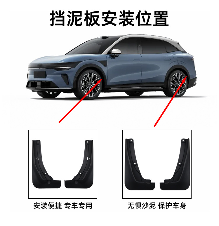 Suitable for 26 Models of Zeekr 7X Fenders, Zeekr 7X Front and Rear Tire Mudguard Tiles, Car Modification Accessories