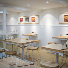 现代简约原木色实木餐桌椅酒吧咖啡厅创意桌子甜品奶茶店休闲桌