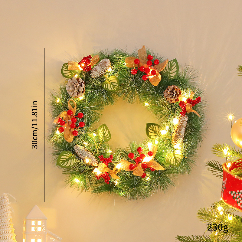 外国貿易の人気クリスマスの花輪のペンダントクリスマスのシーンのショーウインドーの扉を配置します。|undefined