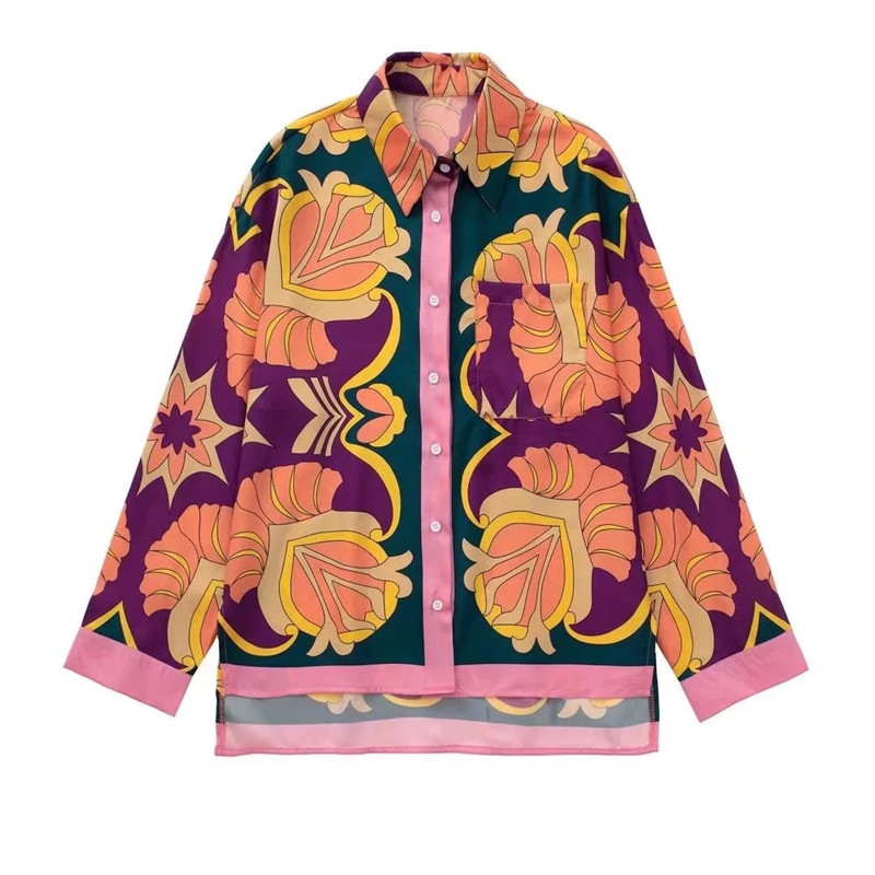 280g Weight Long Sleeve Sleeve Length Polyester Fabric Type Pant Co-ord Set Sets Type 2 Piece Set Quantity Daily Occasion Turndown Neckline Loose Version Printing Pattern Summer, Spring Season Women'S Gender Printing Design Casual Style Daily Women'S Casual Printing Polyester Printing Pant Co-ord Set Pants Sets