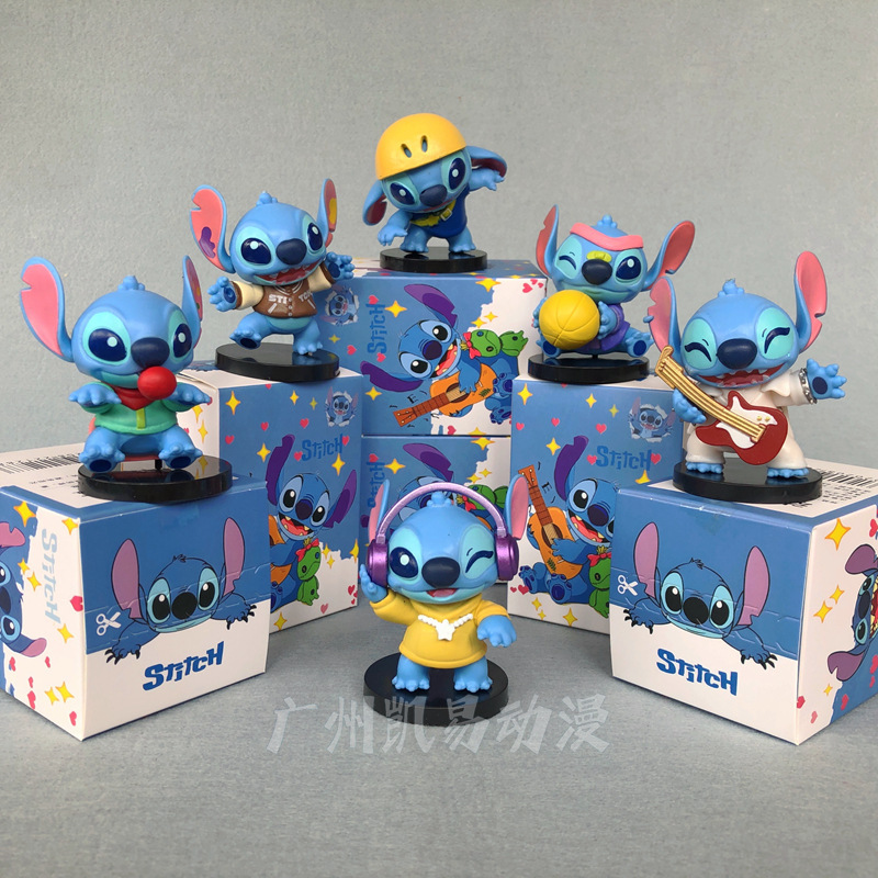 6 Music Party Stitch Figures, Lively Street Lilo and Stitch Dolls, Trendy Ornaments, Blind Box Wholesale 6 Music Party Stitch Figures, Lively Street Lilo and Stitch Dolls, Trendy Ornaments, Blind Box Wholesale