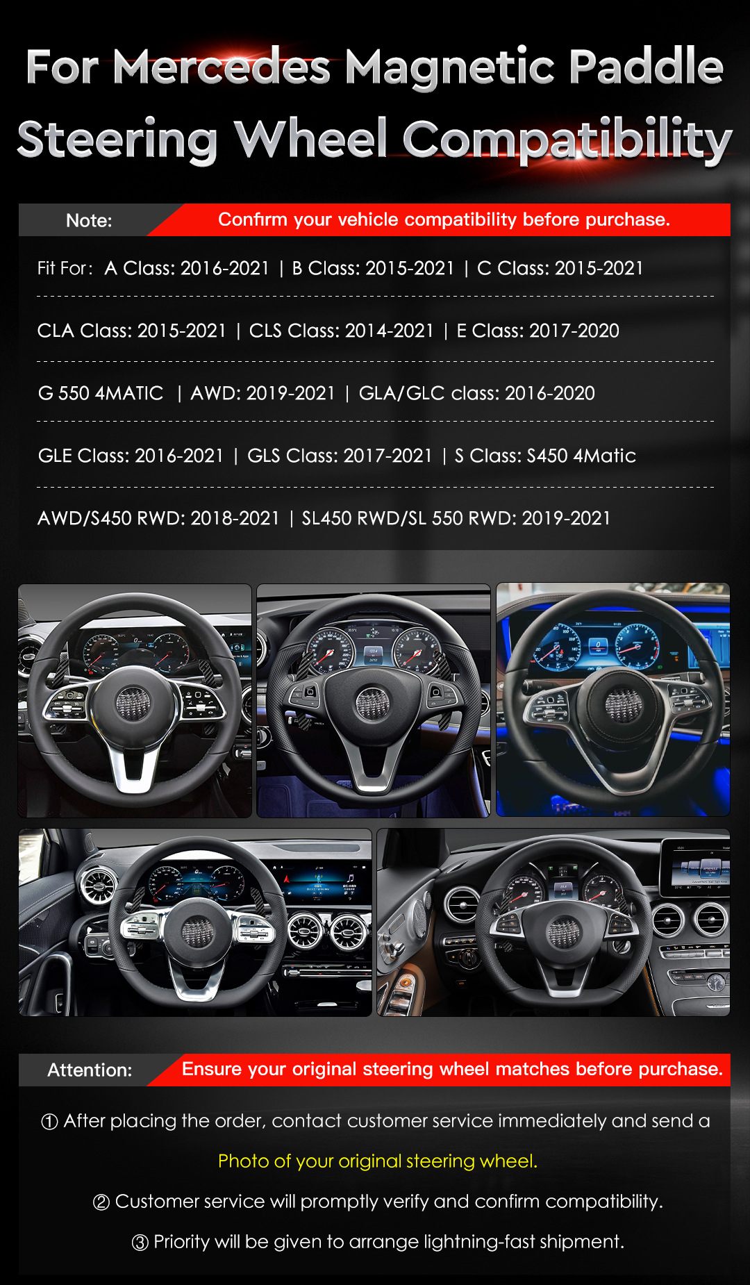 GLE A B C – Mercedes-Benz Steering wheel - compatible-models