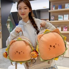可爱狮子芝士汉堡书包ins卡通小众学生大容量双肩包少女轻便背包