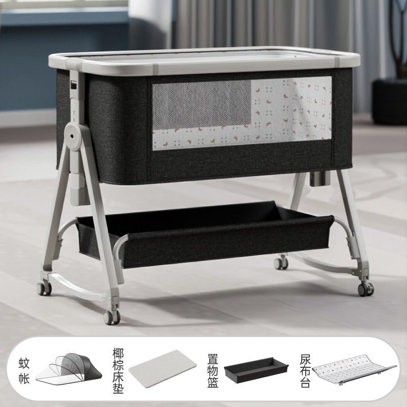 Recién nacido costura gran cama madera grano bebé cuna cama móvil portátil BB cama multifuncional bebé cuna