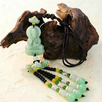 Car hanging with Safe Journey Symbol, Gourd - double-sided-guanyin