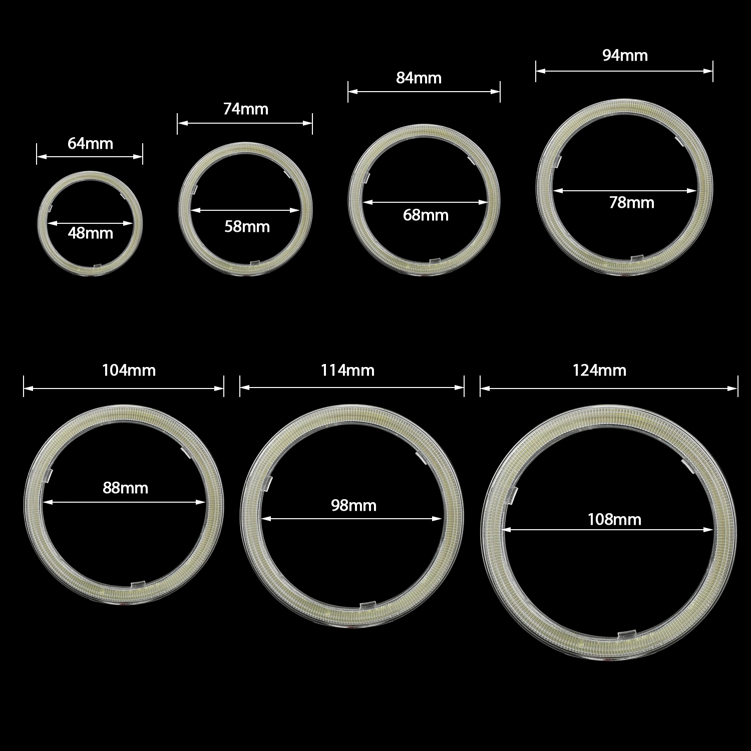 Автомобильная LED-лампа светляк COB Нирен Демон Глаз фонарь модификация Ангельский глаз Туман свет COB апертура дневной свет