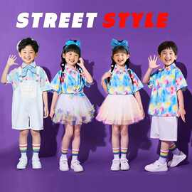六一儿童啦啦队演出服港风衬衫小学生表演服装幼儿园服大合唱套装
