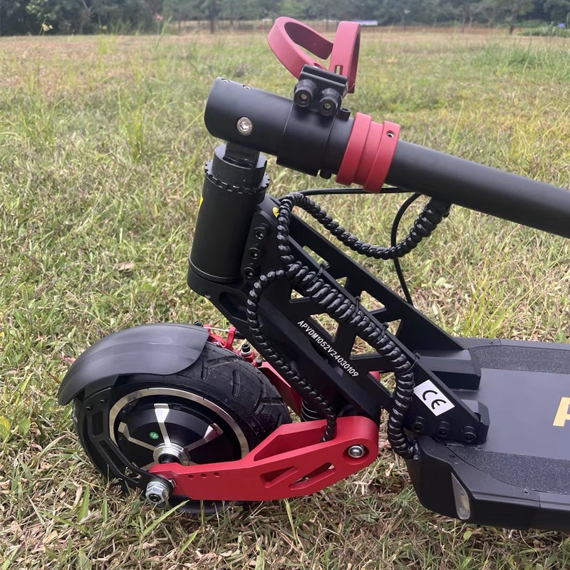 Runtu 10inch Dual-Drive Off-Road Electric Scooter Foldable Mobility Scooter for Adults and Youth Suitable for Commuting to Work