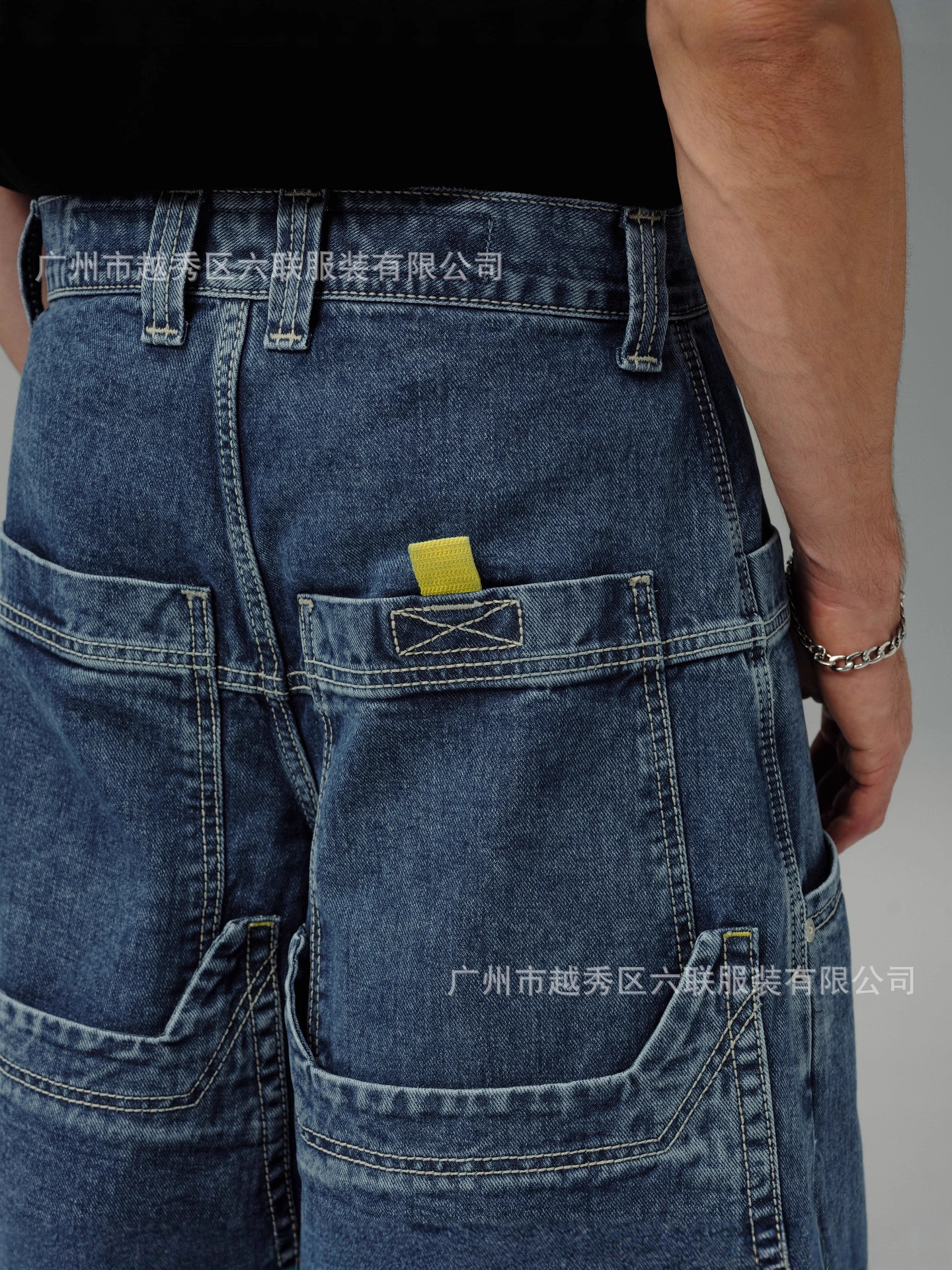 Jnco nuevo cross-border American hip-hop jeans hombre lavado con agua pantalones de piernas largas bordados de cintura baja pantalones rectos