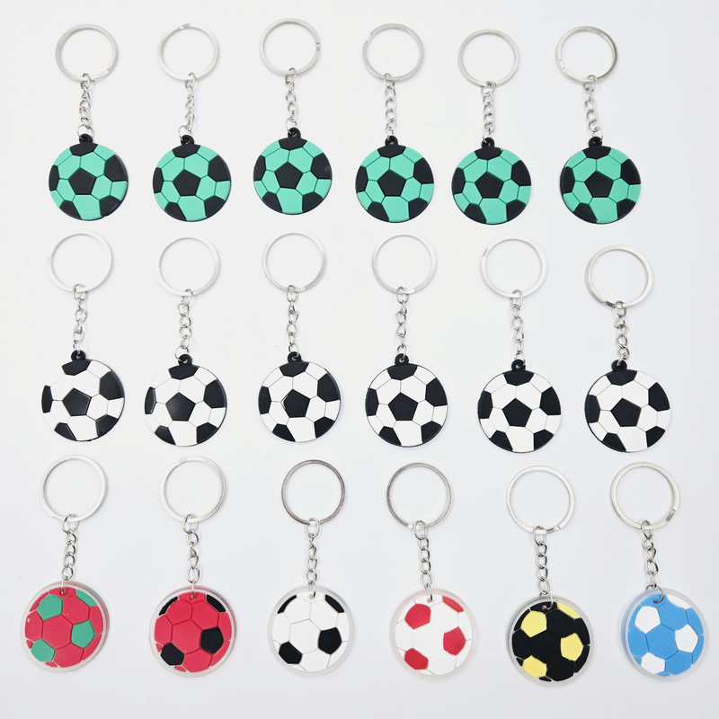 Cross-Border World Cup Football Keychain Keychain Rugby Basketball Volleyball Baseball Beach Ball Soft Plastic Keychain