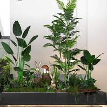 仿真绿植造景组合室内热带假植物景观楼梯拐角装饰橱窗仿真树盆栽