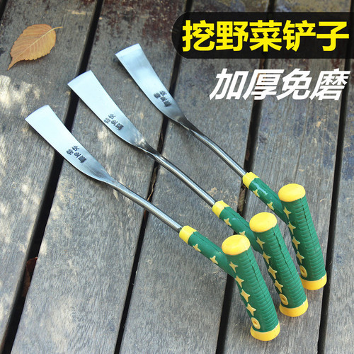 Rubber handle plastic handle forged agricultural flower shovel gardening garlic seedling small shovel plastic handle digging wild vegetable shovel digging garlic shovel