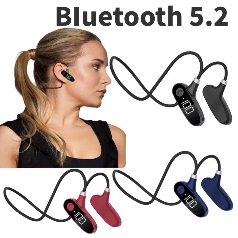 Amazon's New Ows Bluetooth Headset Non-In-Ear Sports Hanging Neck Digital Display Huaqiangbei Wireless Bluetooth Headset