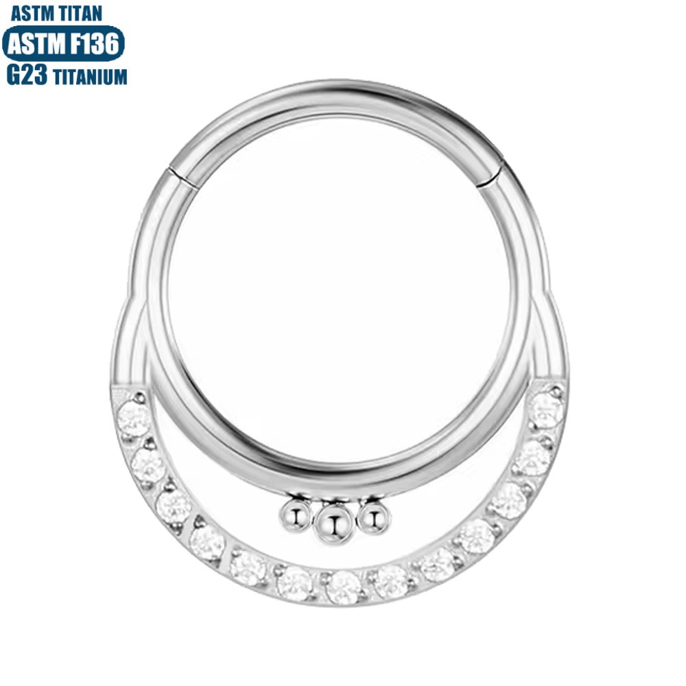 Silver pointed spike labret stud material detail