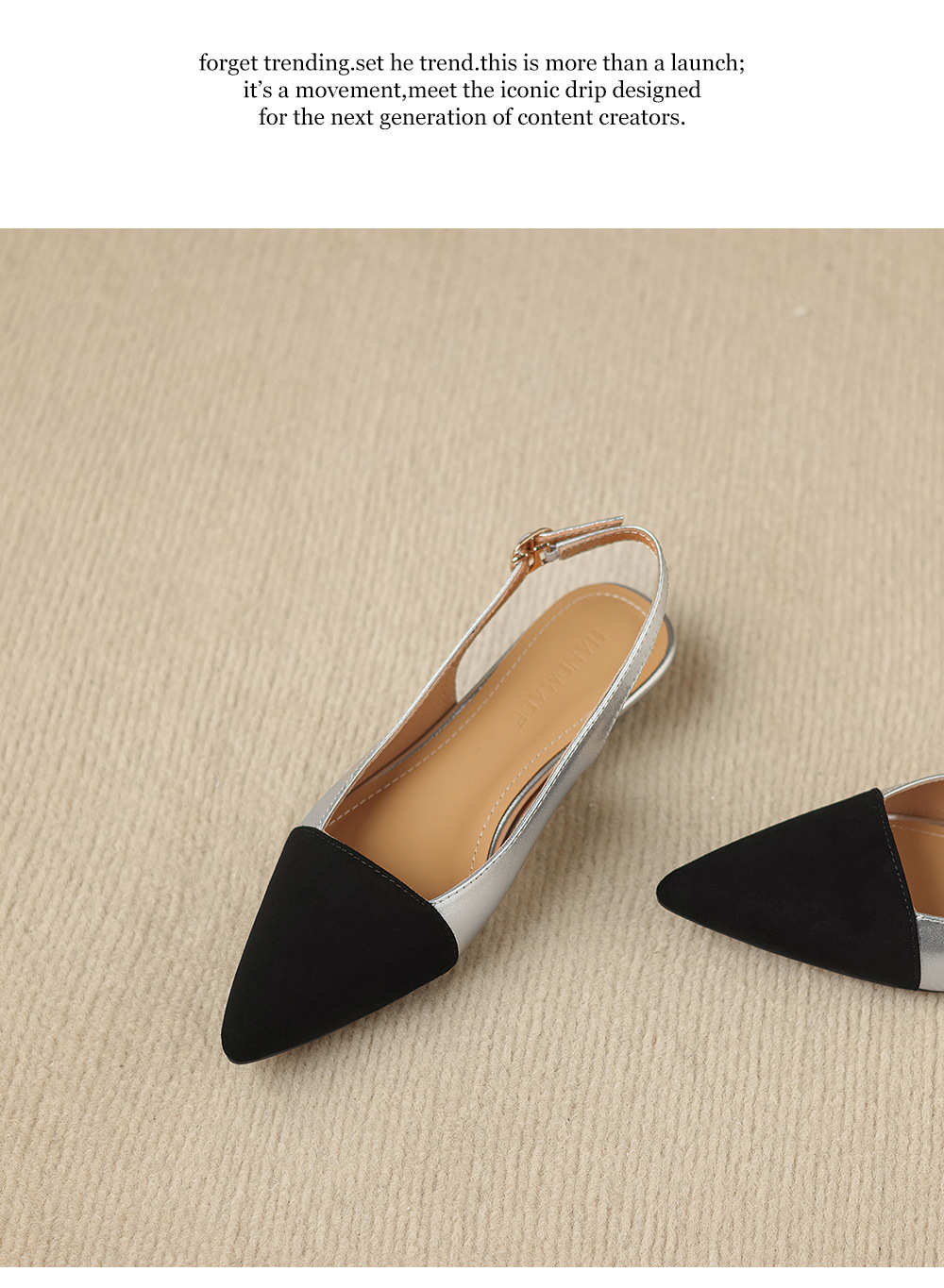 Sandal nữ gót thấp 2,5 cm mũi kín quai hậu phong cách tiểu hương — đen chi tiết 24