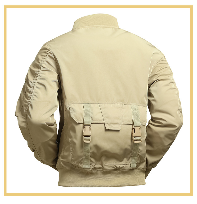 Men's Clothing Retro Baseball Uniform Multi Pocket Work Jacket Functional Jacket Three Proof Assault Top_voghion.com