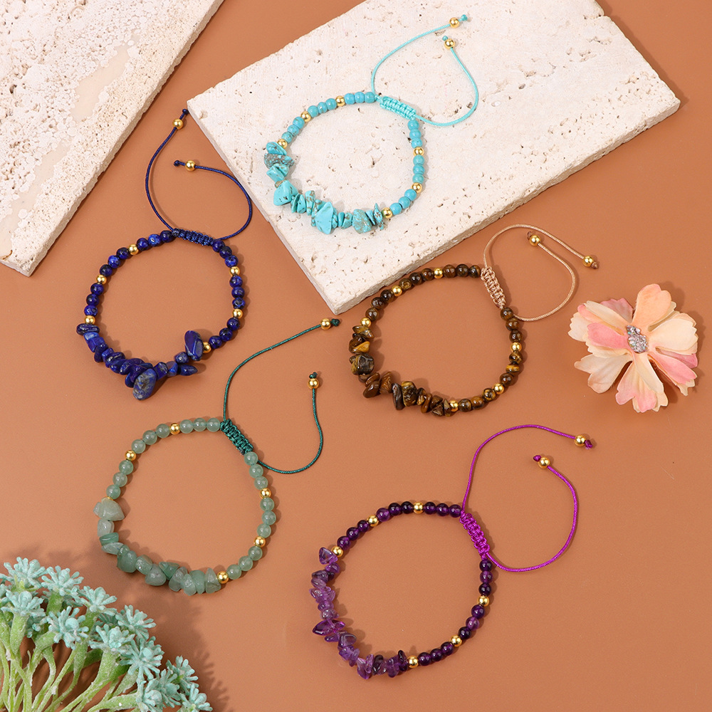 Unisex Gender Ethnic Style Geometric Natural Stone Knitting Bracelets