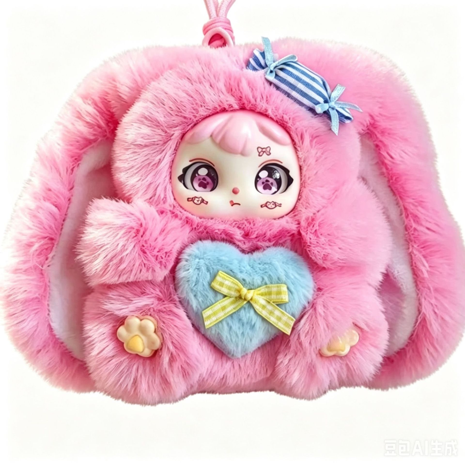 18cm 스위트 토끼 봉제인형 키링 비닐 페이스 가방 장식 인형